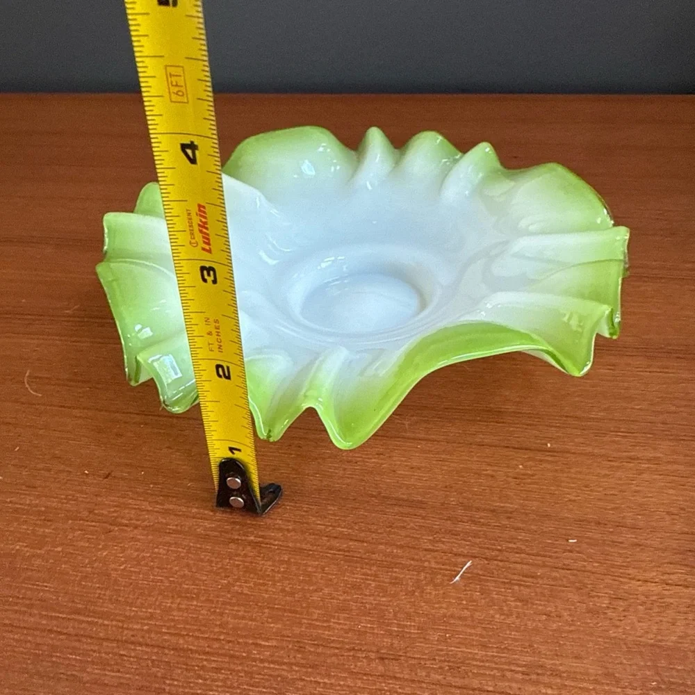 Beautiful Fenton ? ANTIQUE Art Nouveau milk opaline glass bowl - Picture 6 of 9